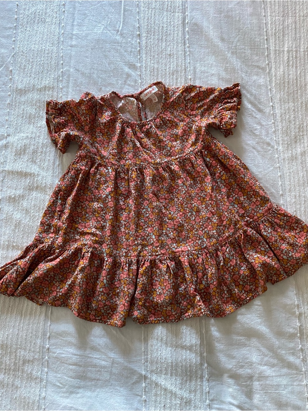 Cat & Jack Rust Multi Floral Ruffle Dress